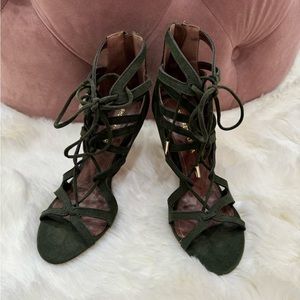 Olive Cage Heels